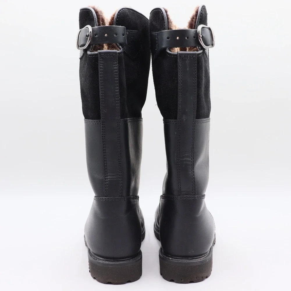 Ludwig Reiter Maronibrater Mens 8.5 Black Leather Suede Shearling Winter Boots